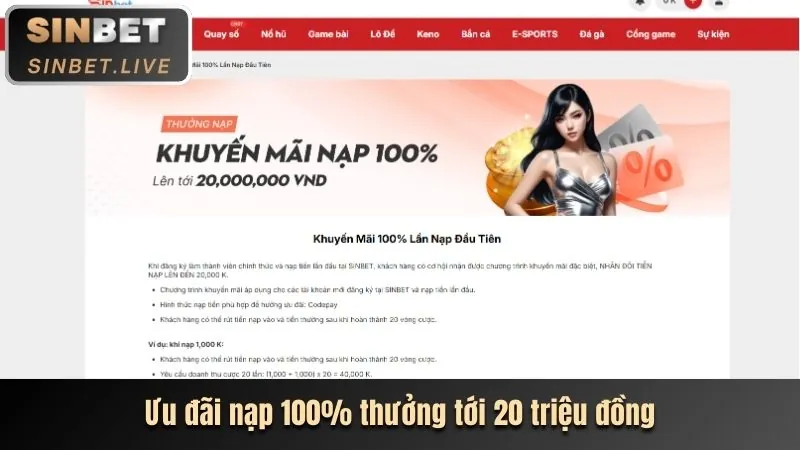 Đạt ngưỡng nạp tiền và cược
